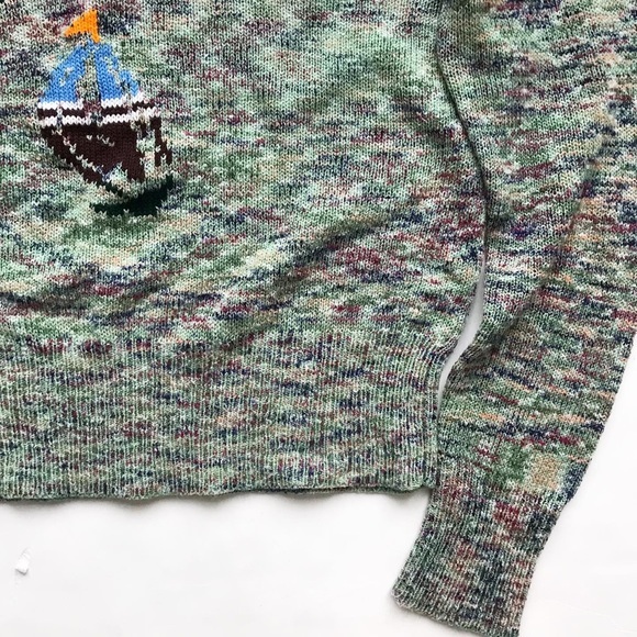 Vintage Lanval sailboat scene light knit turtle neck sweater EUC M(8Y) - Picture 4 of 9